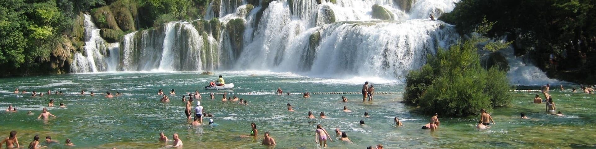 After swimming in salty sea water, this lake in Krka national park was refreshingly easy to dive in, and what a beautiful place to do so! Krka national park is easily accessed by boat from Skradin. Beware of the slippery rocks while swimming! #AquaTrove