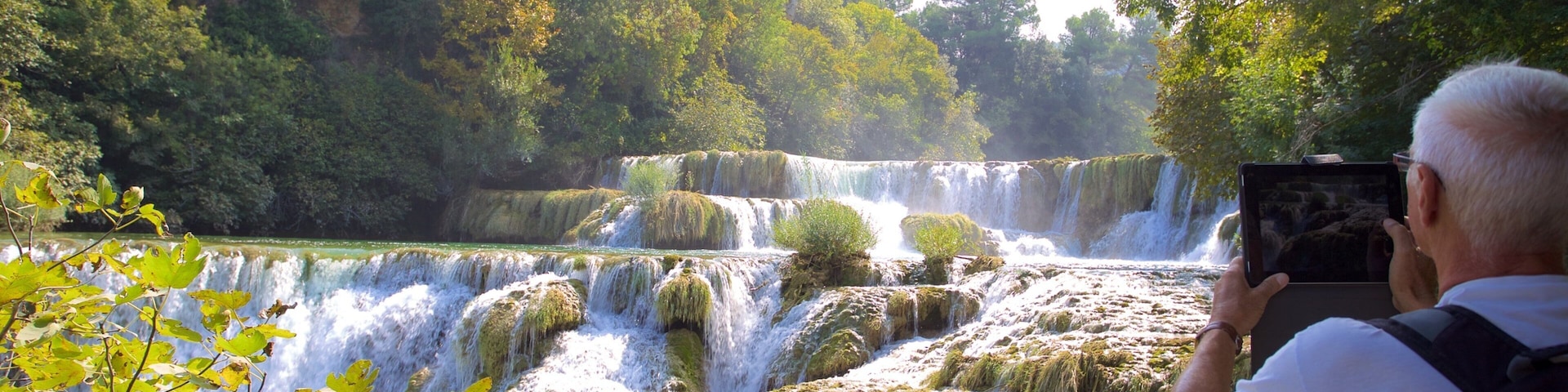 Krka National Park showing a cascade as well as an individual male
