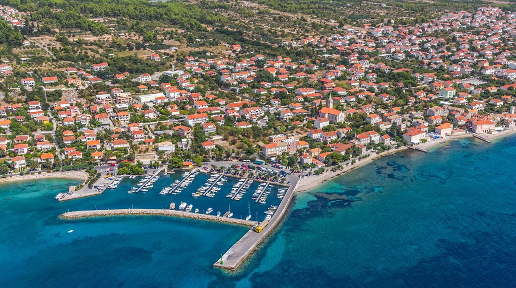 Small town Orebic city harbor, Peljesac peninsula, Croatia. Well known tourist destination