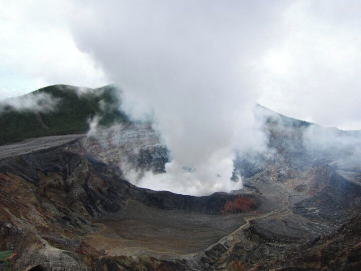 Volcan Poas' crater.  Nice daytrip from San Jose to see Volcan Poas and La Paz waterfall
