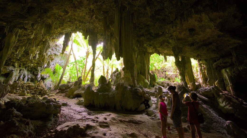 Anatakitaki Cave showing caves as well as a small group of people