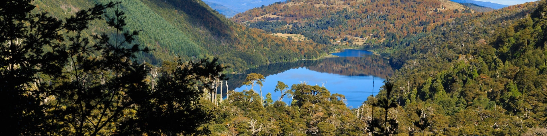 Huerquehue National Park which includes a lake or waterhole, landscape views and tranquil scenes