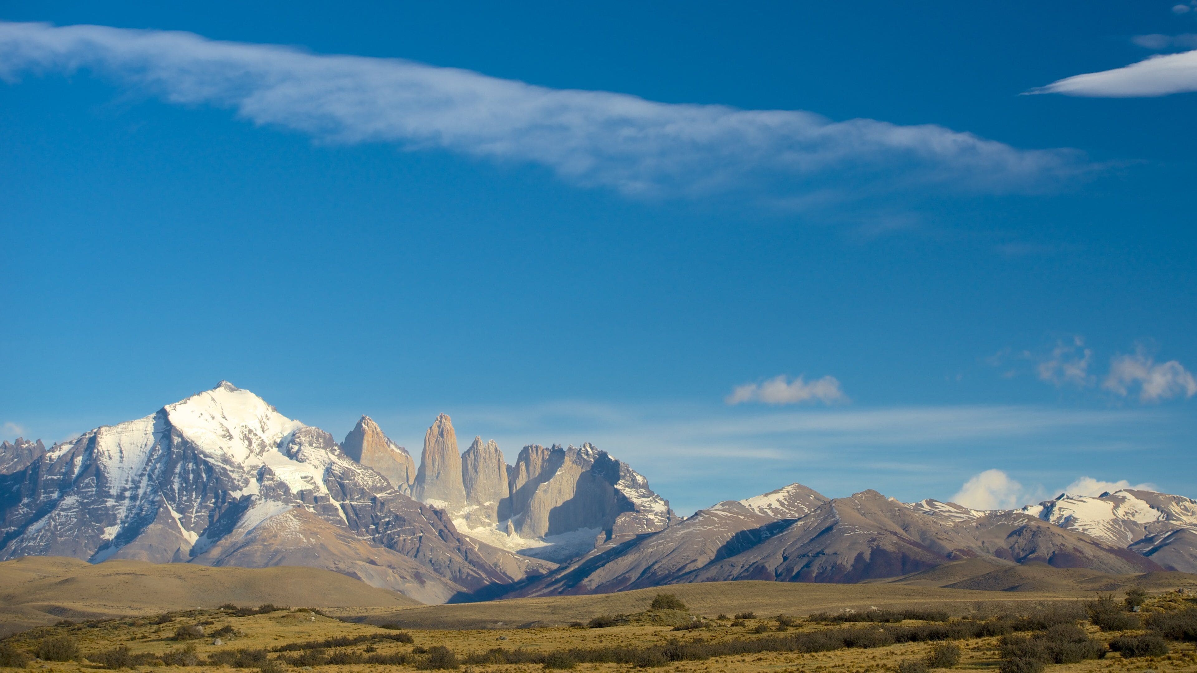 Torres del Paine National Park which includes landscape views, tranquil scenes and mountains