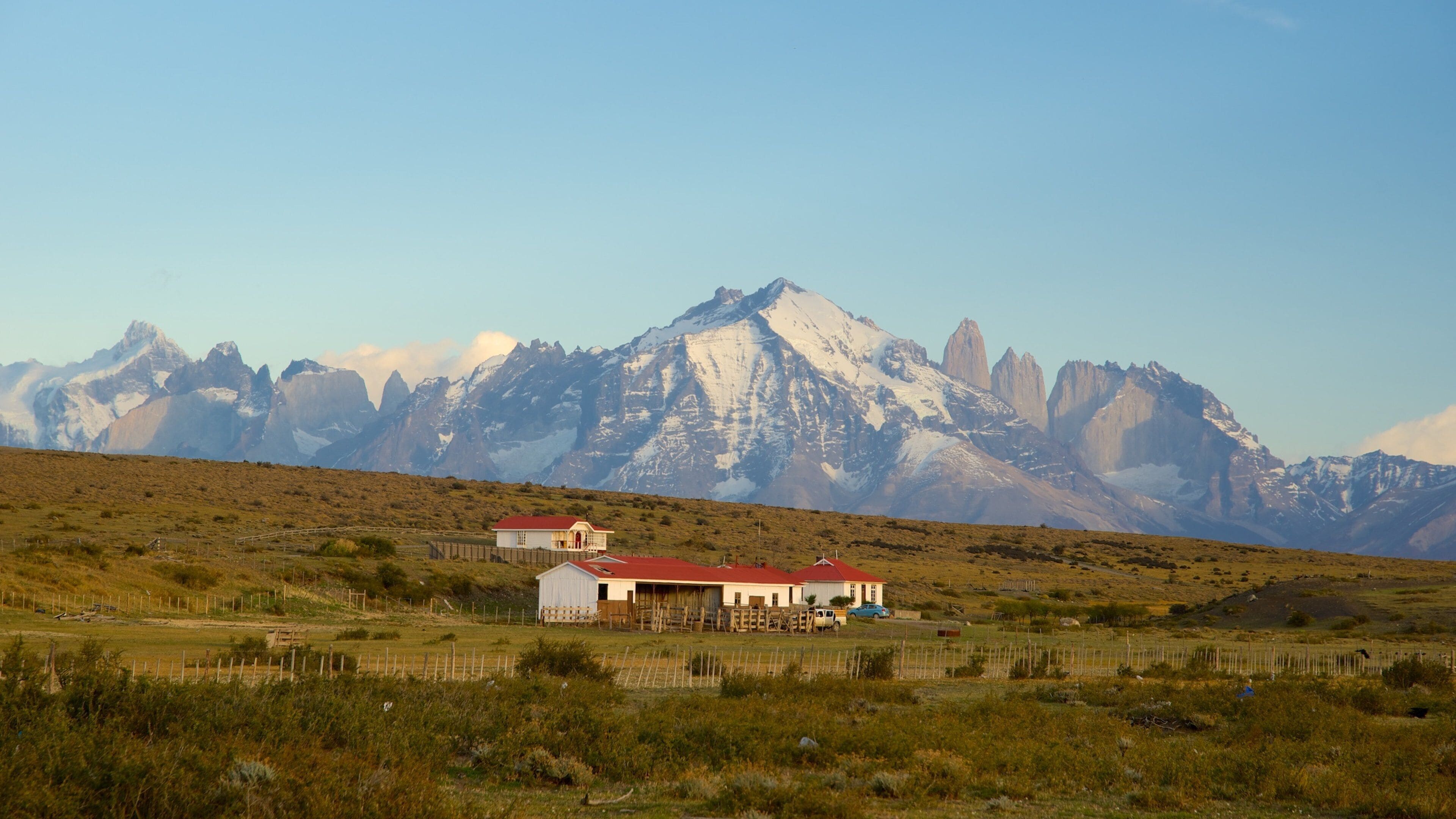 Torres del Paine National Park showing mountains, landscape views and tranquil scenes