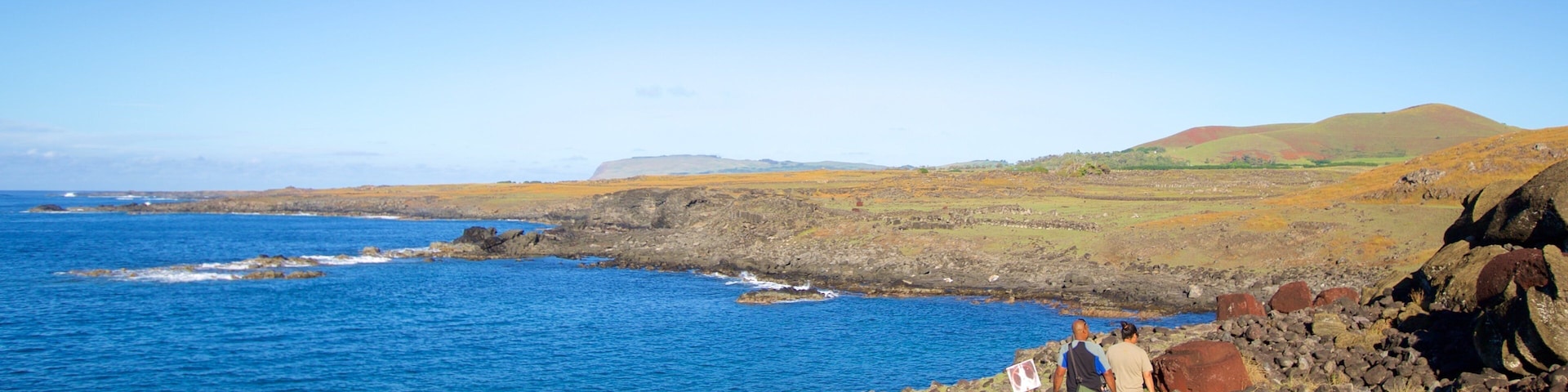 Ahu Hanga Tetenga caracterizando paisagens litorâneas e cenas tranquilas