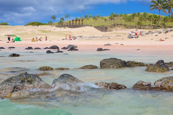 Anakena Beach featuring a sandy beach