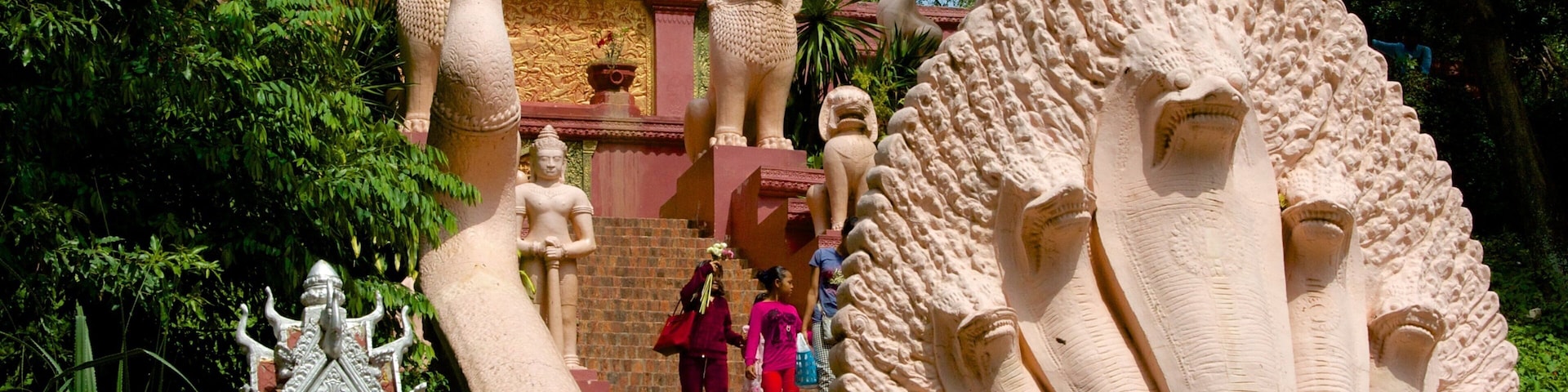 Wat Phnom mostrando elementos religiosos y un templo o sitio de culto