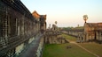 An ancient temple complex with intricate carvings and a large central structure.