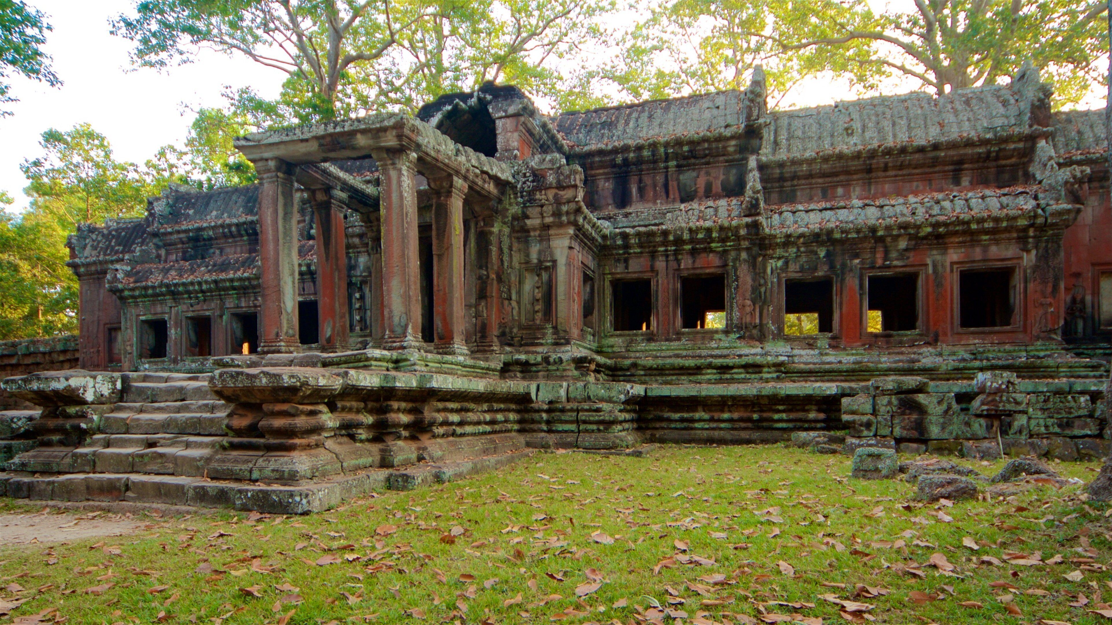Angkor Wat featuring heritage elements, a temple or place of worship and a garden