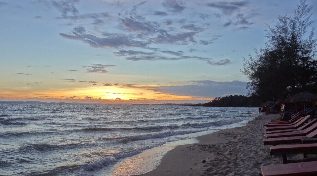 Another magical sunset at Otres Beach, Cambodia.
I've made several trips to Sihanoukvile, but prefer Otres to any of the other beaches. That said, for longer stays it makes more sense to sleep in the city proper and take trips out to Otres. There are more facilities (tour departures, laundry, shopping, etc.) and the dinning options more numerous.