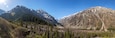 Scenic landscape in Ala Archa national park in Tian Shan mountain range, Kyrgyzstan