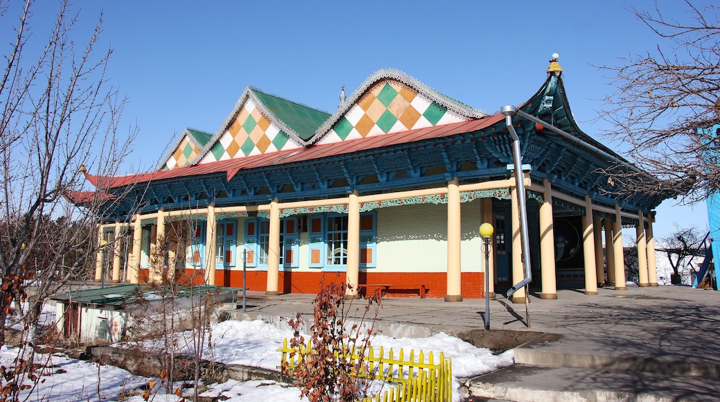 old wooden Dungan Mosque in Karakol city, Kyrgyzstan