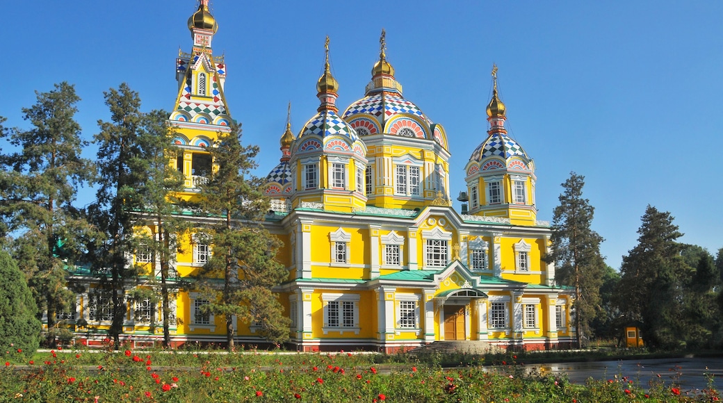 The Ascension Cathedral also known as Zenkov Cathedral, in Almaty, Kazakhstan.