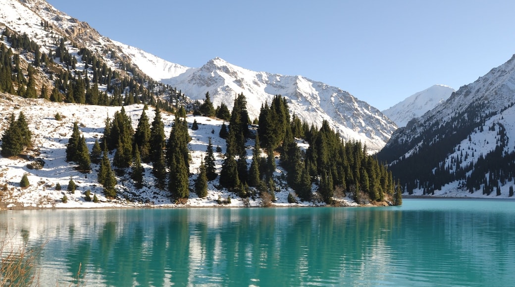 Scenic Big Almaty Lake Kazakhstan