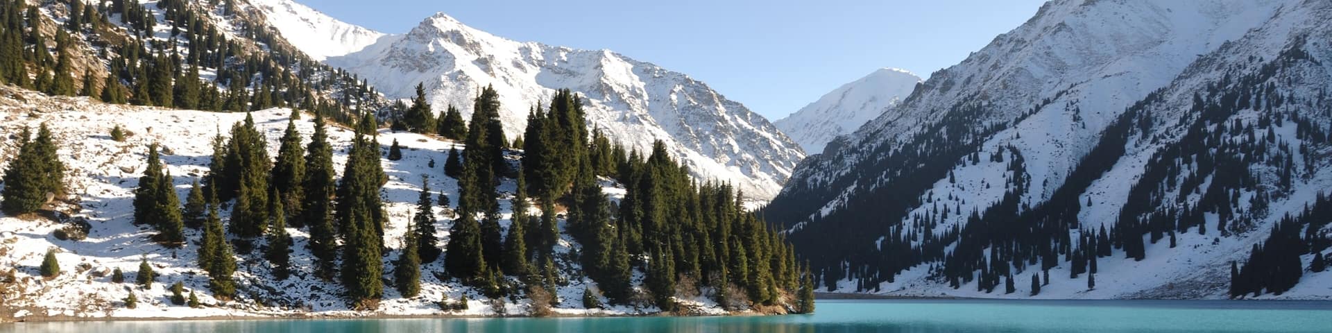 Scenic Big Almaty Lake Kazakhstan