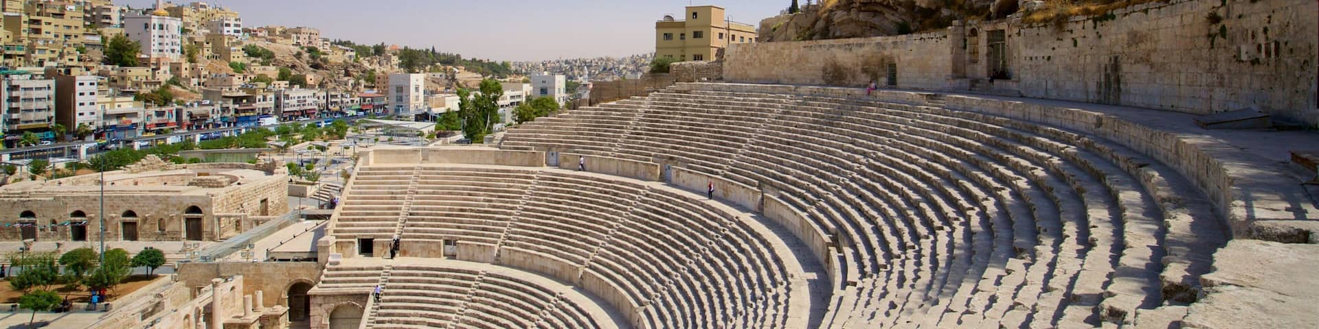 Amman Roman Theater showing theater scenes and heritage architecture