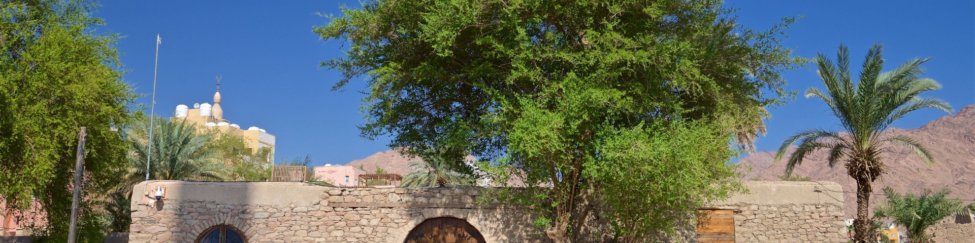 Forte de Aqaba mostrando uma casa e elementos de patrimônio