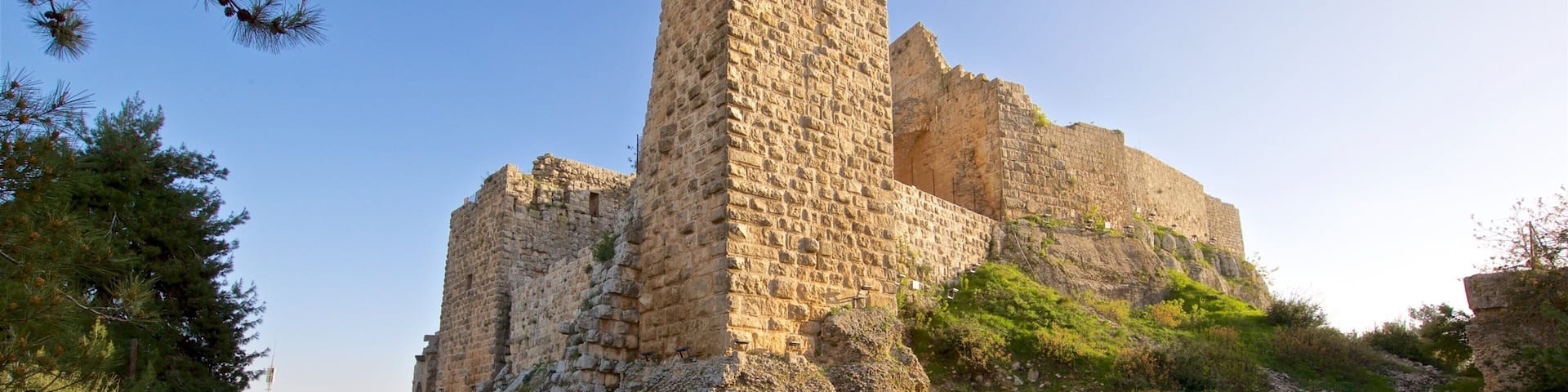 Castillo de Ajloun que incluye elementos del patrimonio y una ruina