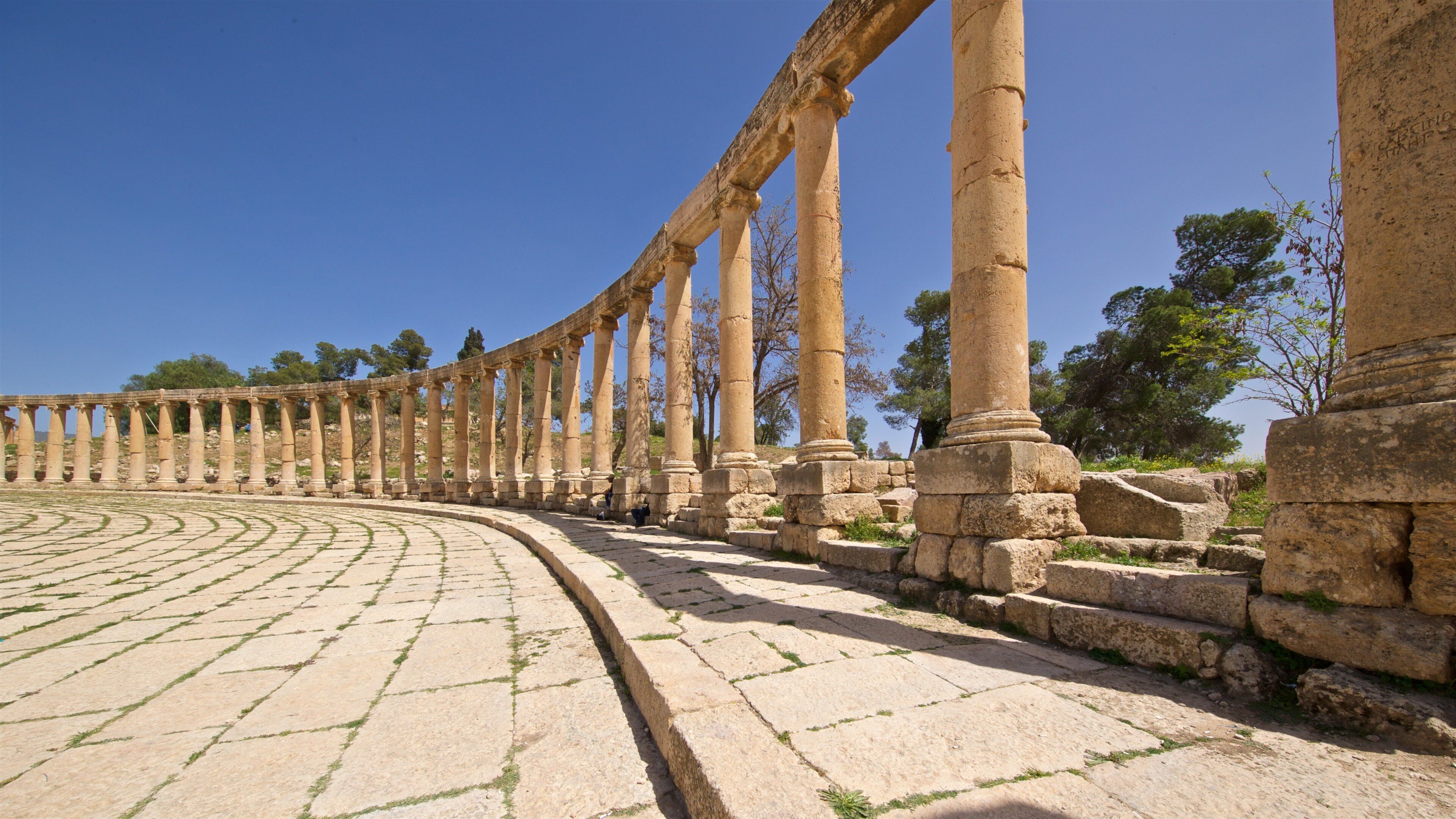 Oval Forum som viser kulturarvsgenstande