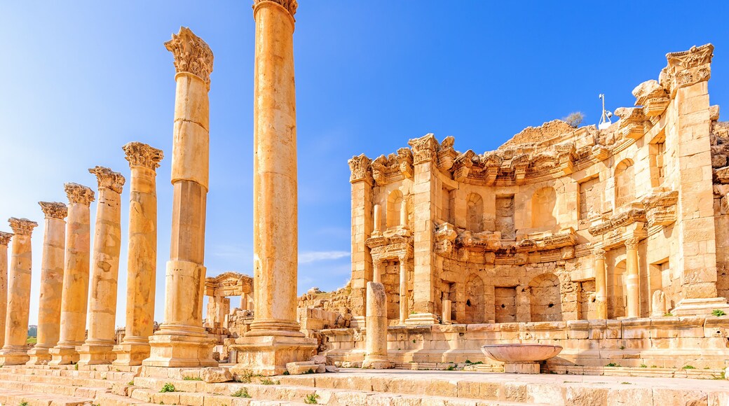 Nymphaeum in the ancient Jordanian city of Jerash, Jordan.