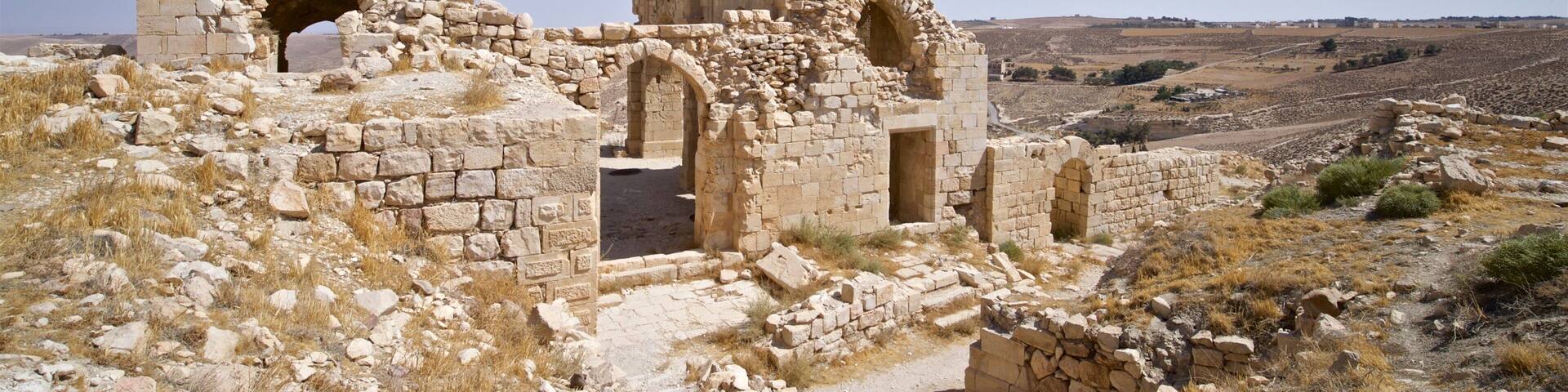 Shobak Castle showing heritage elements and a ruin