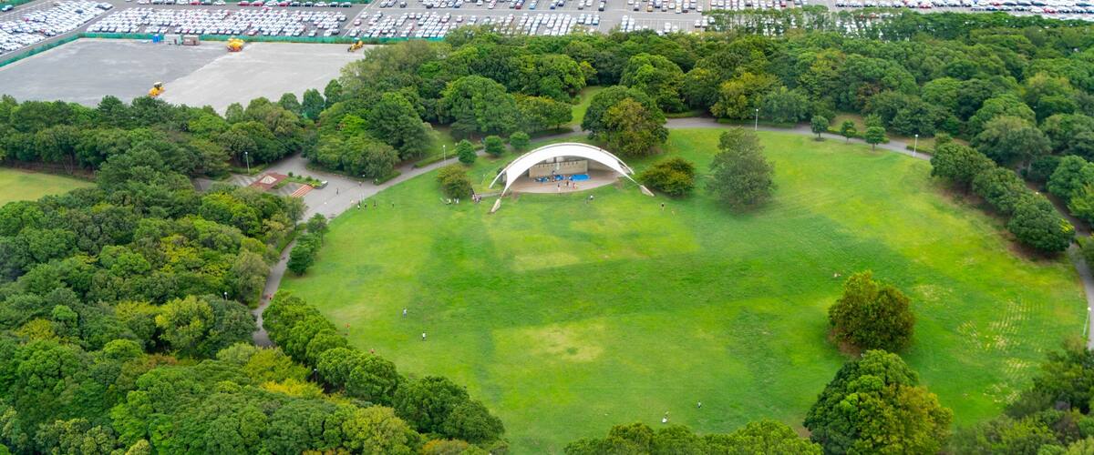 Chiba Port Tower which includes a park