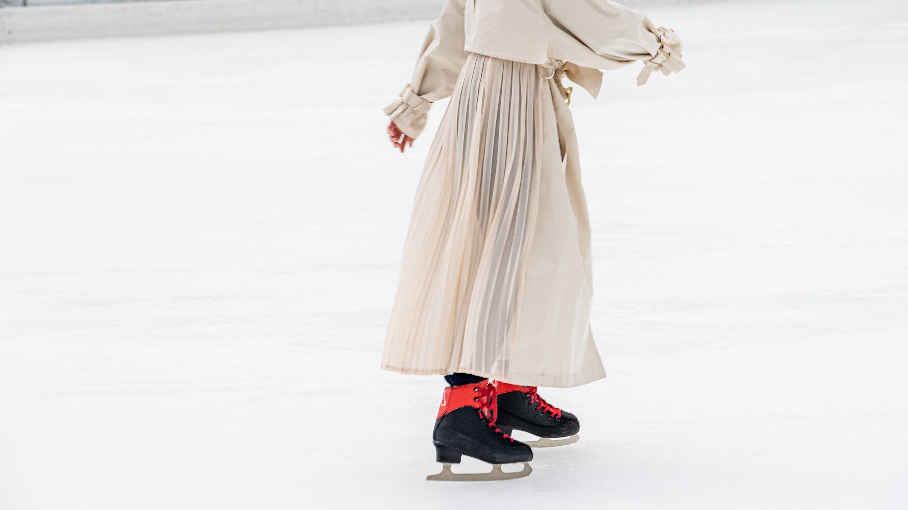 Fuji-Q Highland featuring ice skating as well as an individual femail