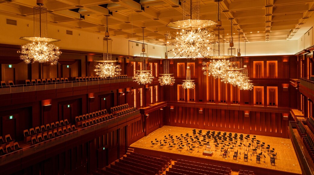 Acros Fukuoka Symphony Hall showing interior views and theater scenes