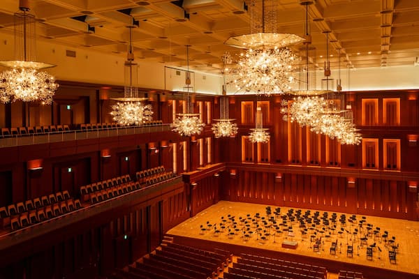 Acros Fukuoka Symphony Hall showing interior views and theater scenes