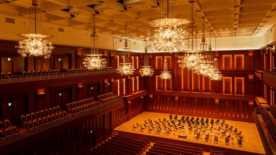 Acros Fukuoka Symphony Hall showing interior views and theater scenes