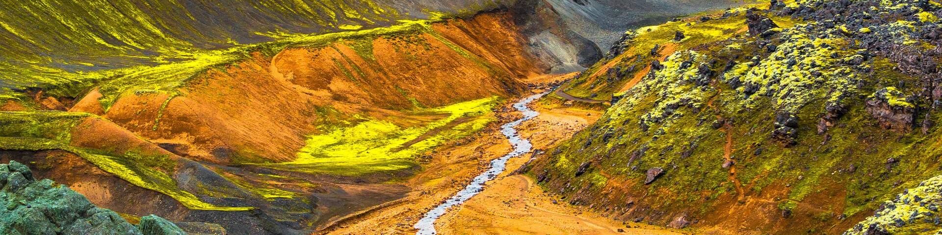Beautiful colorful volcanic mountains Landmannalaugar in Iceland