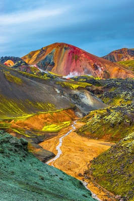 Beautiful colorful volcanic mountains Landmannalaugar in Iceland