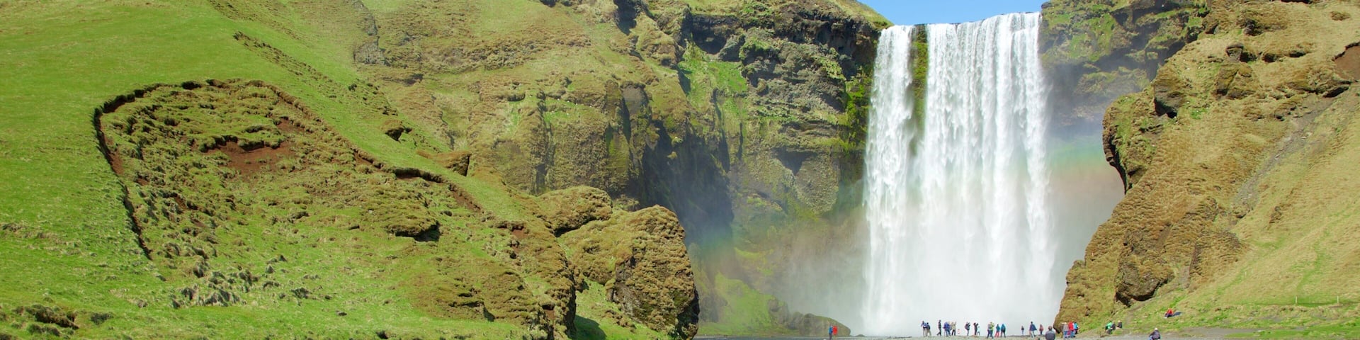 Skogafoss which includes a river or creek and a cascade