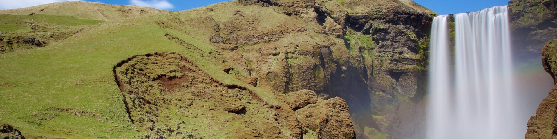 Skogafoss which includes a waterfall and a river or creek