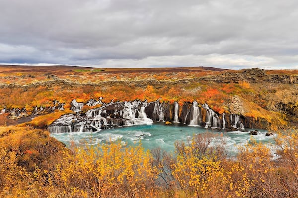 The Lava waterfalls are at the West side of Iceland. There is a view point near the car park offering an amazing view of the waterfalls. In Autumn, the views are more colourful and beautiful.
#Golden