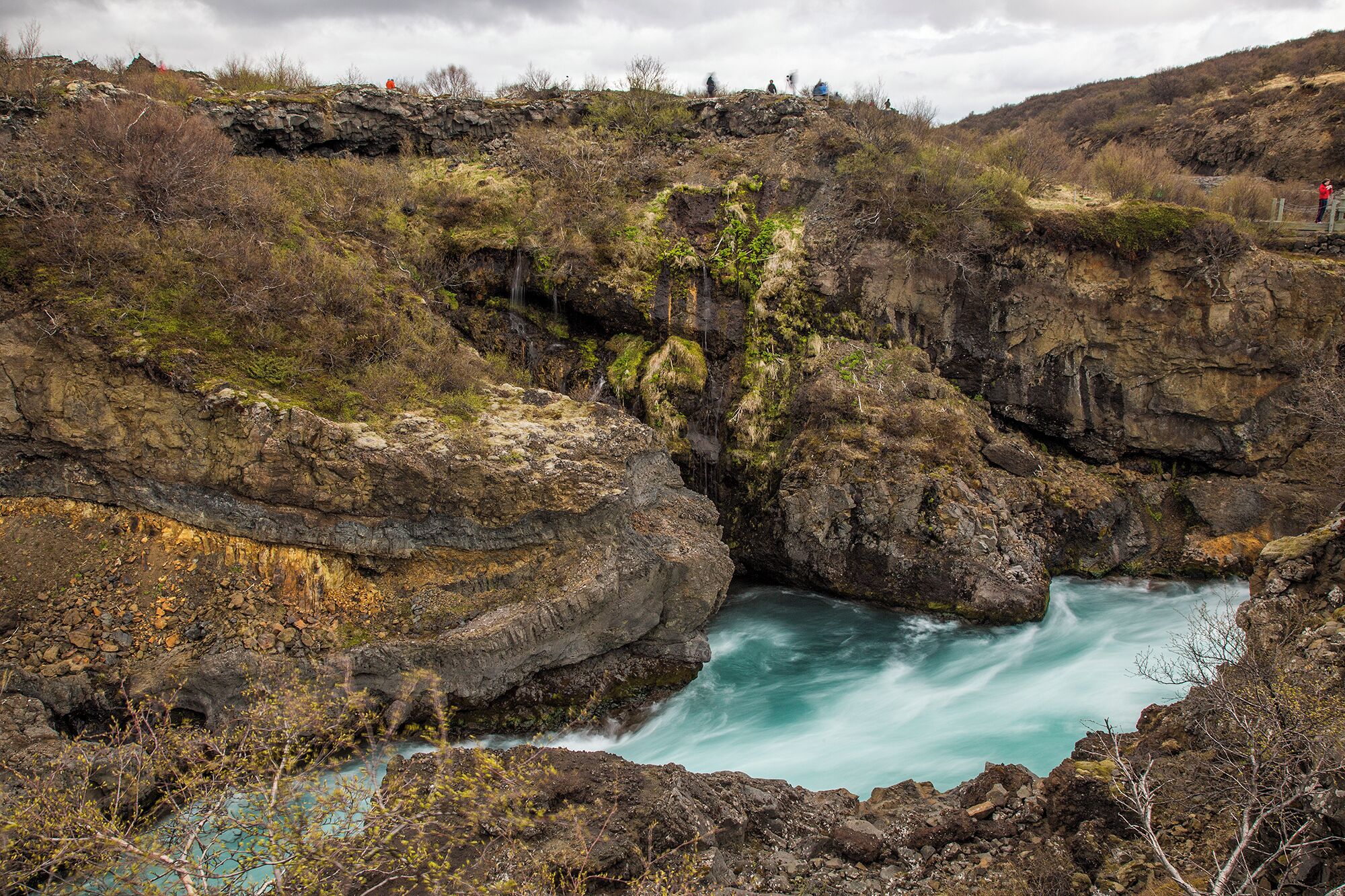 Just a bit further up the river. You can really see the blue here and how the water hasn't really been able to carve much rock away. 