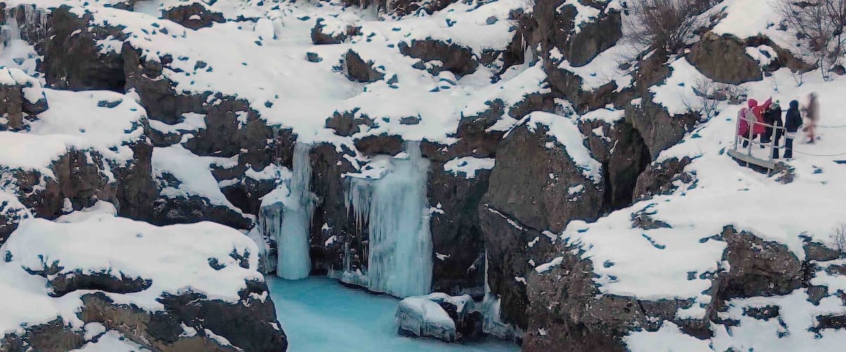 Barnafoss - not the most well known of waterfalls in Iceland but what a stunner in Winter