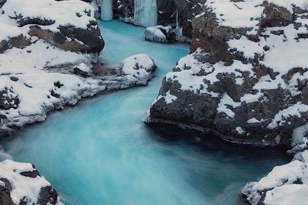 Barnafoss - not the most well known of waterfalls in Iceland but what a stunner in Winter