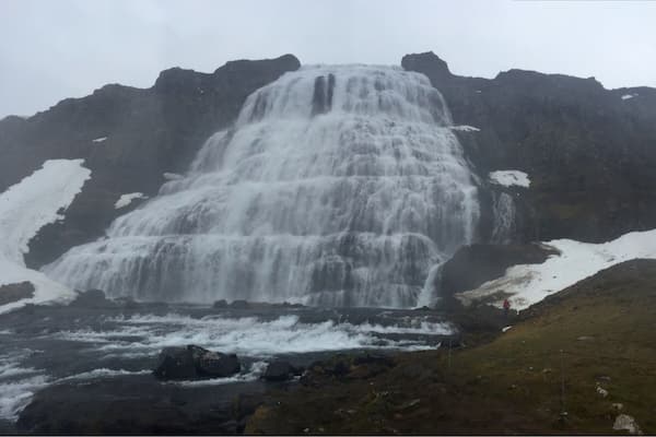 For a sense of scale... There was only ONE other person around while I was at this waterfall and I got him in the photo... You might need to zoom in to see him, lol
This is the ultimate gem of the Westfjords!!! and pretty much the main reason I went into the Westfjords (being a waterfall fanatic). The roads in the Westfjords are not for the faint hearted, and I was pretty stressed driving here... But once I arrived it was all worth it! AMAZING!!! Possibly the most beautiful waterfall in Iceland, but that's a tall order as they are all so beautiful and unique in there own way.
The hike (#hiking) up to it isn't too bad, but a lot maybe 20min each way, more if you take a million pictures like I do. There are numerous smaller waterfalls on your way up, all with names, to check out and photograph. Be careful because it's spray is very strong (I had to wipe my camera lens after every picture), so the ground is pretty muddy and slippery.
#waterlust