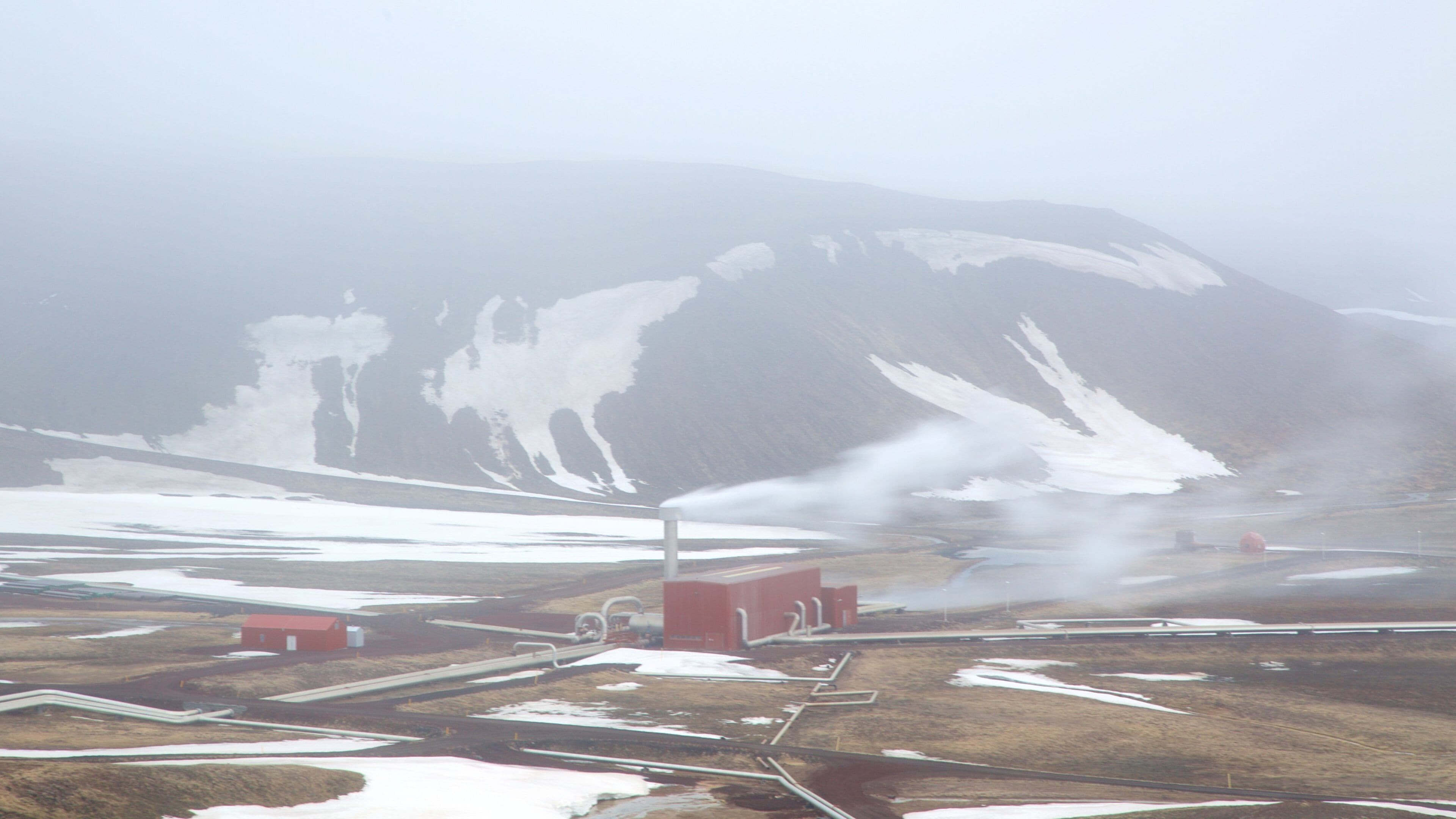 Krafla presenterar industrier, landskap och snö