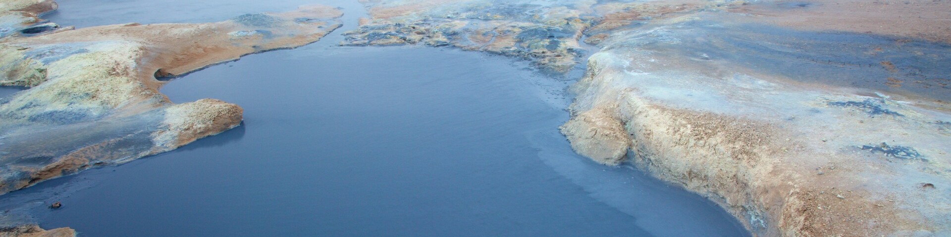 Namafjall showing mist or fog and a hot spring