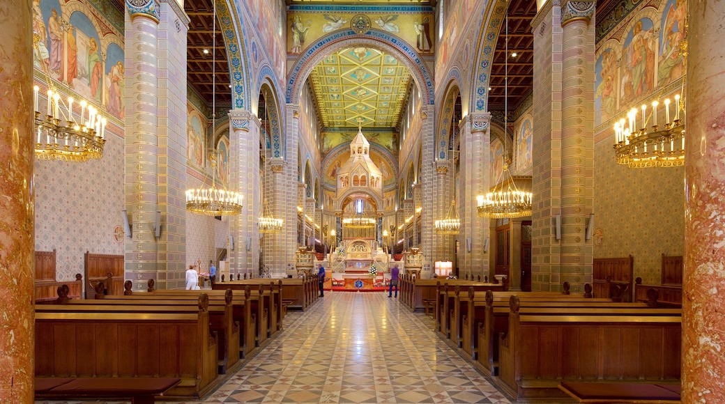 Pecs Cathedral which includes interior views, a church or cathedral and religious aspects