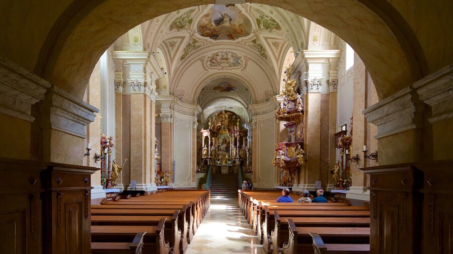 Tihany Abbey showing a church or cathedral, interior views and religious elements
