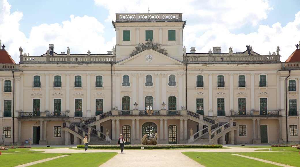 Esterhazy Palace featuring a fountain, a castle and heritage architecture