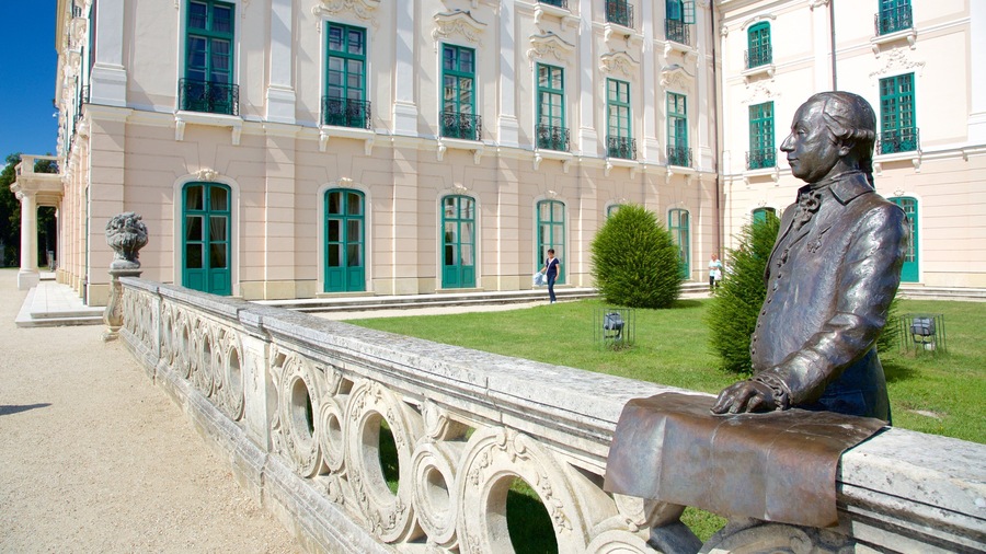 Esterhazy Palace which includes a statue or sculpture, a castle and heritage architecture