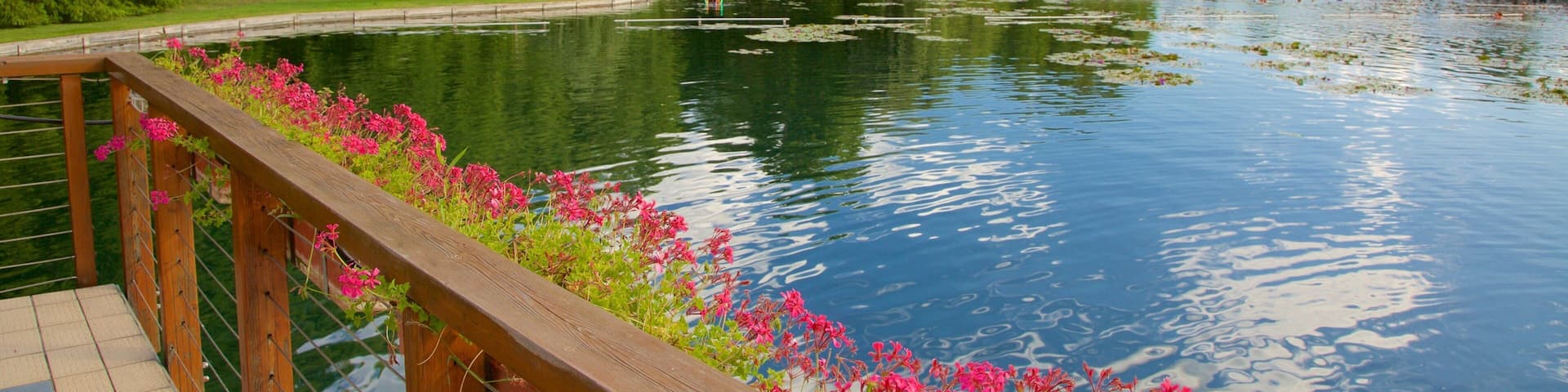 Lake Heviz featuring a lake or waterhole and a luxury hotel or resort