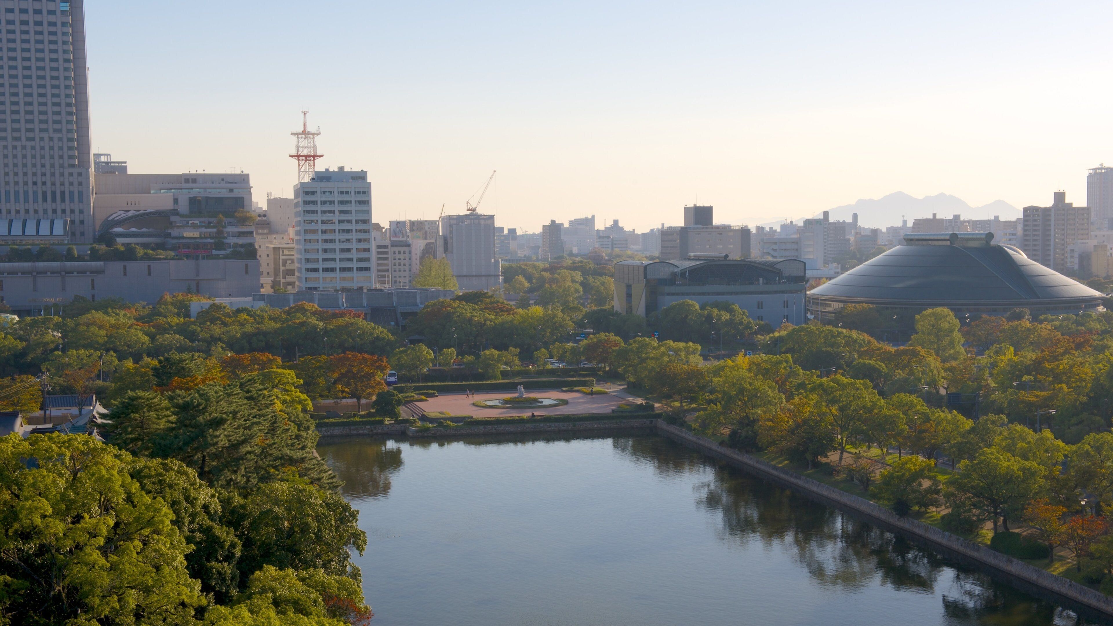 Hiroshima kasteel toont een stad