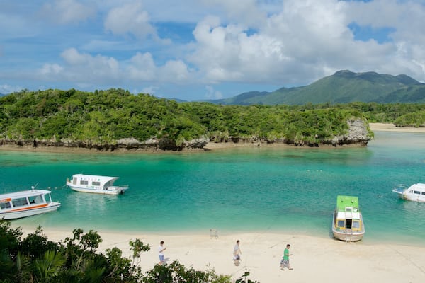 Kabira Bay Beach featuring a beach and boating