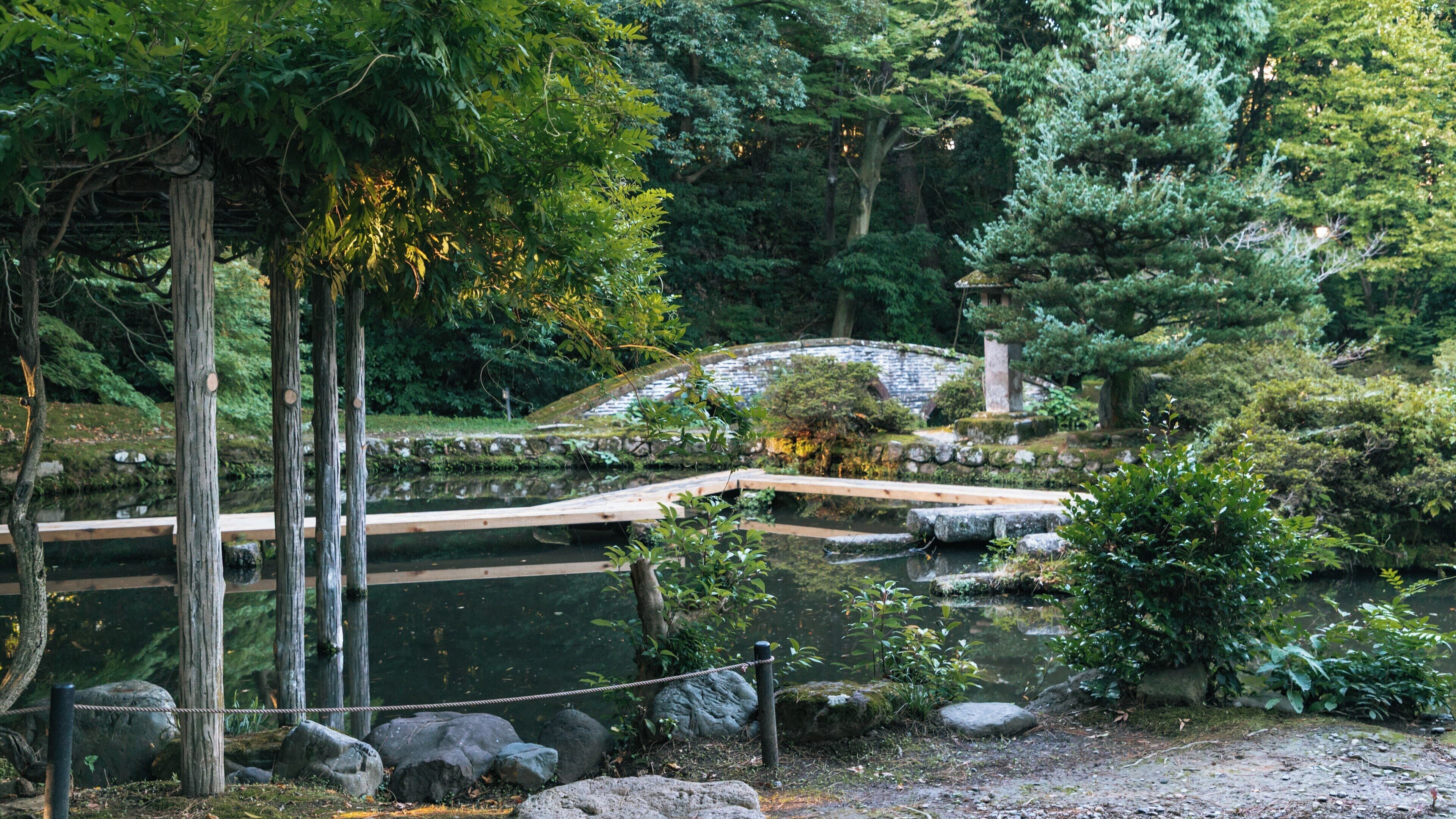 Exploring the serene beauty of Oyama Shrine gardens in Kanazawa, Ishikawa Prefecture, Japan as nature flourishes in harmony