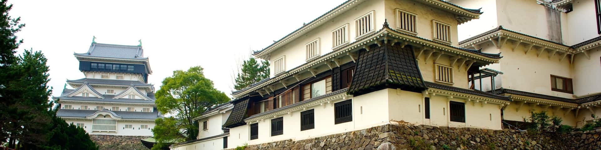 Chùteau de Kokura montrant riviÚre ou ruisseau, lac ou étang et patrimoine architectural